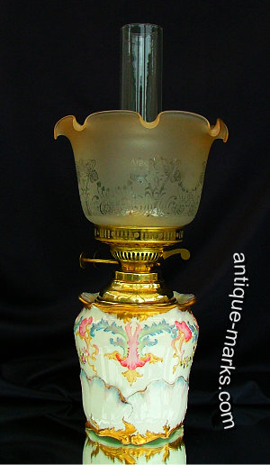Antique Lamps - Bisto Porcelain Oil Lamp