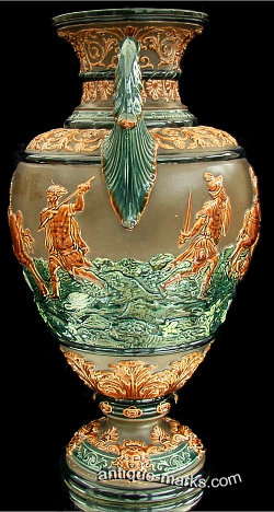 Antiques Collection - Side View of Gerbing & Stephan Majolica Vase