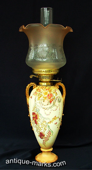 Antique Lamps - Victorian Porcelain Oil Lamp