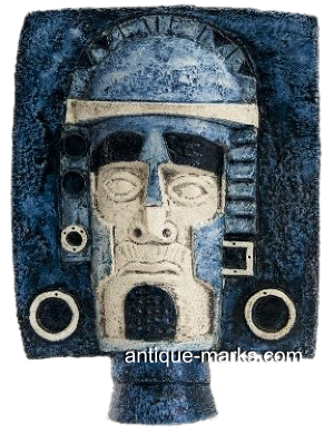 Troika Pottery Aztec Mask by Alison Brigden