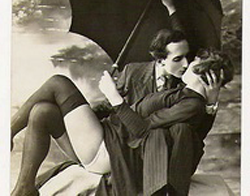 Art Deco Photograph of Couple Kissing