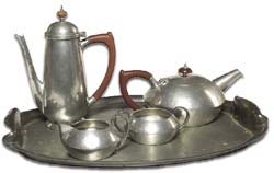 art nouveau liberty & co. pewter tea set