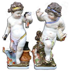 Berlin Porcelain pair of cherub figures