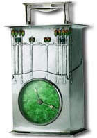 Archibald Knox 1902 - The Magnus a silver and enamel clock for liberty & co