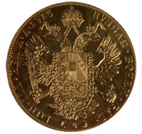 Gold Austrian Four Ducat Coin for Francis I - Reverse