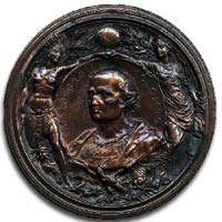Christopher Columbus medal, 1892, by Johnson - Obverse