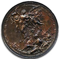 Christopher Columbus medal, 1892, by Johnson - Reverse