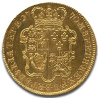 George III Five Guinea gold coin