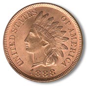 obverse side of an indian head penny