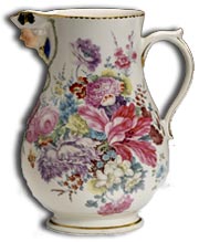 derby porcelain mask spout jug 