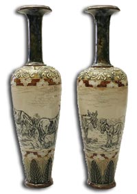 Pair Hannah Barlow vases