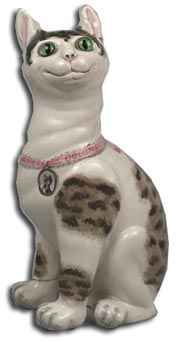 antique emille gaul faience cat