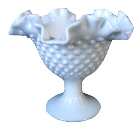 Fenton Hobnail Glass Candle Holder