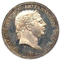 W Wyon George III Silver Crown 1817 - The Three Graces 