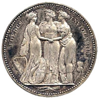 W Wyon George III Silver Crown 1817 - The Three Graces