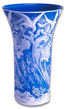 Stunning modern cameo glass vase