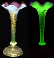 Thomas Webb Vaseline Glass Vase