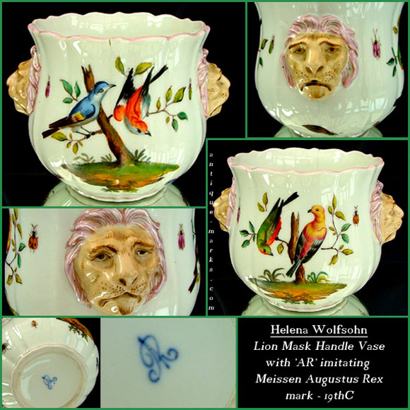 Helena Wolfsohn Vase imitating Meissen Augustus Rex