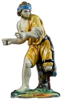 antique marks - tin glaze maiollica beggar figure 