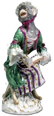 A Meissen affenkapelle figure