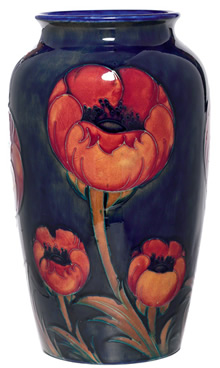 Moorcroft Poppy Design Vase
