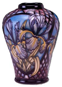 moorcroft siberian iris vase by sian leeper