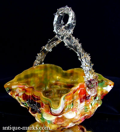 Antiques Collection - Nailsea Spatter Glass Basket