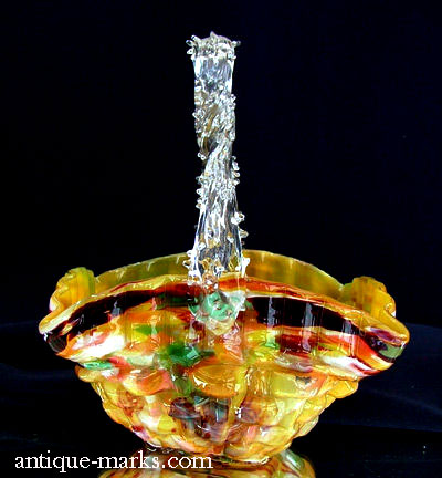 Antiques Collection - Nailsea Spatter Glass Basket