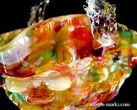 Antiques Collection - Nailsea Spatter Glass Basket