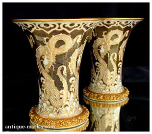 Antiques Collection - Rosenthal Art Deco Gilded Dragon Vases