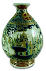 antique satsuma - gosu blue vase
