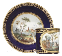 A Sevres Porcelain Cup and Saucer