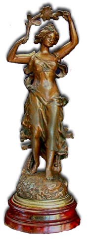 one of a pair of french spelter figures