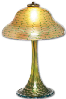 Antique Glass Terms - Tiffany Favrile Glass Lamp - from antique-marks.com
