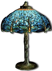 Tiffany Glass - dragonfly lamp c1910