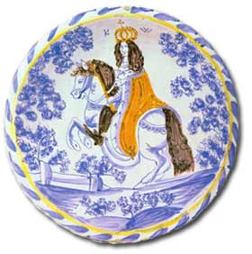 antique marks - tin glaze charger portraying william of orange