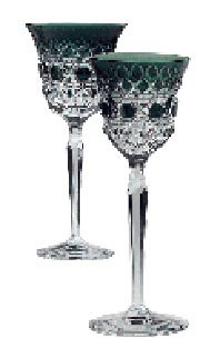 val st lambert cut glass wine glasses