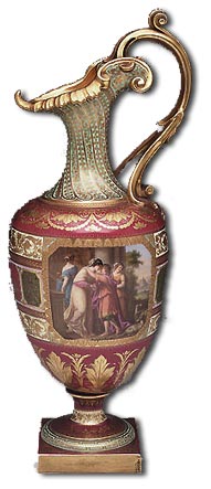 Stunning but restored vienna porcelain ewer - antique-marks.com