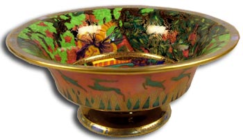 Fairyland Lustre Bowl with Stag Motif