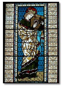 William de Morgan stained glass window - King David c1875