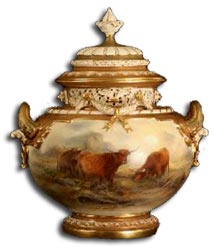 Royal Worcester large john stinton pot pourri and covers