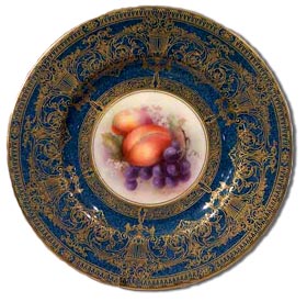 Worcester Richard Sebright fruit painted cabinet plate