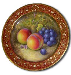 caring for antiques - worcester richard sebright fruit painted plate