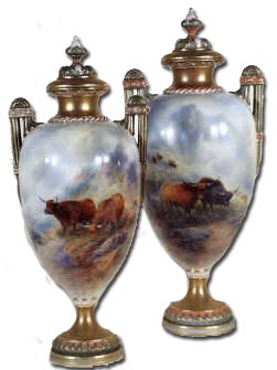 Pair Worcester Stinton Vases