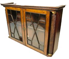 antique furniture - a rosewood astragal glazed cabinet