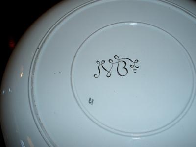Antique enamel plate base mark