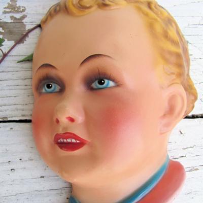 Art Deco Porcelain Plaque - Dolls Head