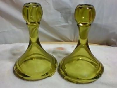 Vaseline Glass Candlesticks