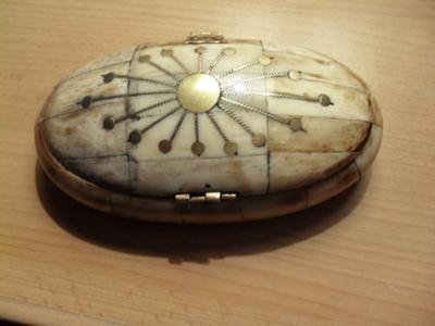 Antique Ivory Scrimshaw Box