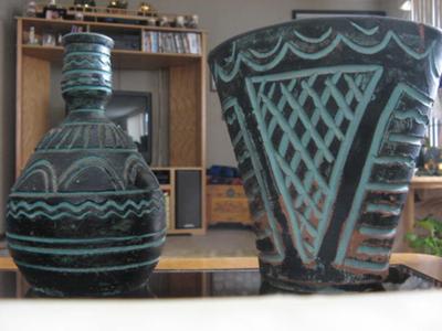 Close view of Other Two American Indian Pots